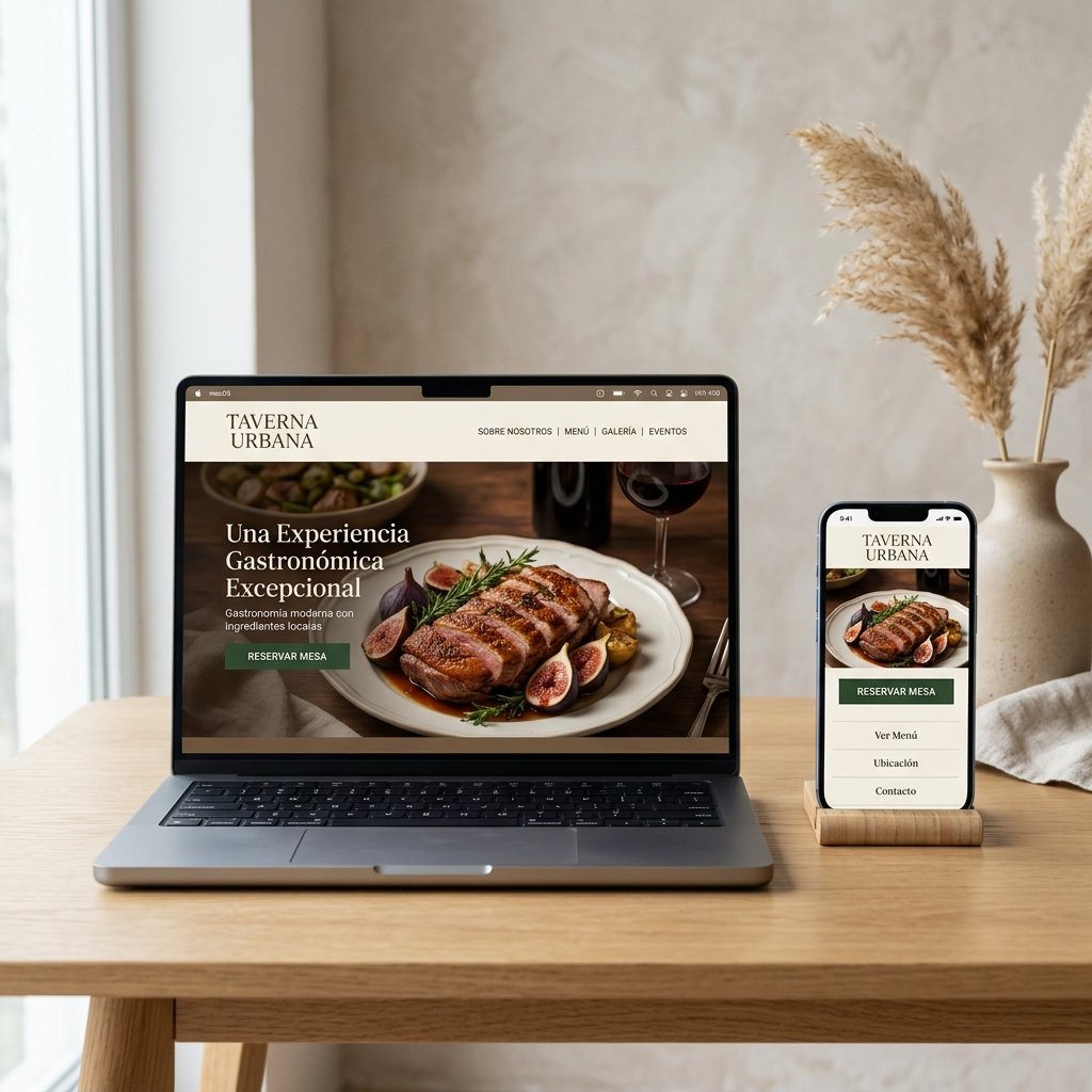 Mockup de web para restaurante Medina Studio